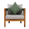 Christopher Knight Home Clifton Patio Rustic Acacia and Rope Upholstered Club Chair with Curved Back - 4 of 4