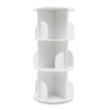 YIYIBYUS 3 Tier PVC Desktop Bookshelf 360° Rotating Stackable Shelves Bookshelf Organizer (White) - 4 of 4