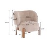 Christopher Knight Home Zoe Mid-Century Modern Upholstered Wingback Armless Chair - 3 of 4