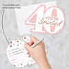 Big Dot of Happiness 40th Pink Rose Gold Birthday - Shaped Fill-In Invitations - Happy Birthday Party Invitation Cards with Envelopes - Set of 12 - 2 of 4