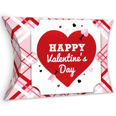 Big Dot of Happiness Conversation Hearts - Favor Gift Boxes - Valentine's Day Party Large Pillow Boxes - Set of 12