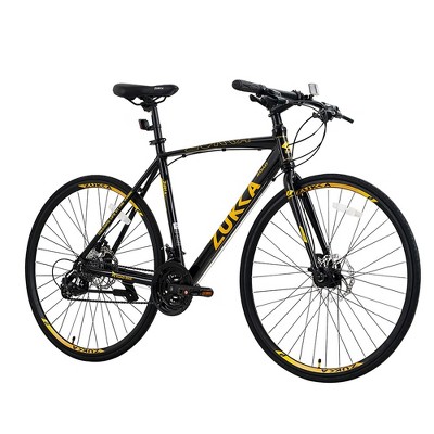 Hybrid Bike, 21 Inch Aluminium Frame With 700C Wheel, 24 Speed Commuting Bicycle With Front And Rear Disc Brakes