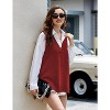 Zeagoo Women's Sweater Vests Sleeveless V Neck Oversized Pullover Knitted Fashion Tops - 4 of 4