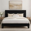 Bed Frame with Upholstered Headboard, Wooden Slats Support Black Mattress Foundation - 3 of 4