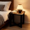 Spassway 24" Square Narrow Nightstands Wood Small Side Table Bedside Table with Criss Cross Table Legs Modern End Table for Bedroom Small Space - 2 of 4