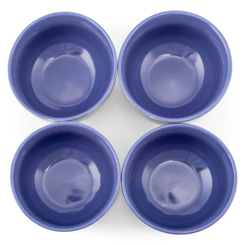 Elanze Designs Bistro Glossy Ceramic 4 inch Dessert Bowls Set of 4, Violet Purple, 3 of 7