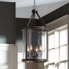 Franklin Iron Works Gorham Iron Gray Pendant Chandelier 16" Wide Industrial Rustic Clear Seeded Glass 4-Light Fixture for Dining Room Kitchen Island - image 2 of 4