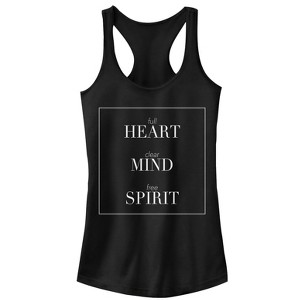 Juniors Womens CHIN UP Heart Mind Spirit Racerback Tank Top - 1 of 4