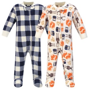 Hudson Baby Infant Boys Fleece Zipper Sleep and Play 2pk, Forest - 1 of 1