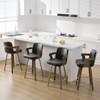 Bekrvio 26" Swivel Counter Height Bar Stools Set of 1/2/3/4,Faux Leather Upholstered Bar Chairs with Back & Arm for Kitchen Island,Black - 3 of 4