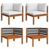vidaXL Garden Lounge Set Cream Solid Acacia Wood Moderate Durable - 4 of 4