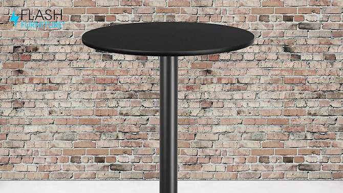 Flash Furniture 30'' Square Black Laminate Table Top with 22'' x 22'' Bar Height Table Base, 2 of 6, play video