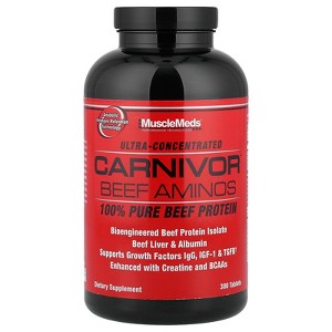 MuscleMeds Carnivor Beef Aminos, 100% Pure Beef Protein, 300 Tablets - 1 of 4