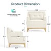 Large Accent Chair, Mid Century Modern Reading Chair with Rubberwood Base - 3 of 4