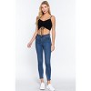 Slickblue Women's Ruched Knit Cami, Sleeveless Crop Tank Top, Sweater Style Fit, Black/Heather Pink/Heather Blue, S-L - 3 of 4