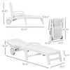 Maggift Patio Chaise Lounges, Outdoor Pool Chair, Reclining Backrest with Rollers for Patio, Garden, Poolside, White,78.75"*29.5"*16.25" - 4 of 4