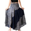 Women's Boho Maxi Skirt - Floral Print Long Flowy Skirt Hippierose Blue - 4 of 4