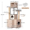 ORRD 63" Multi-Functional Cat Tree with Litter Box – Rustic Gray - 3 of 4