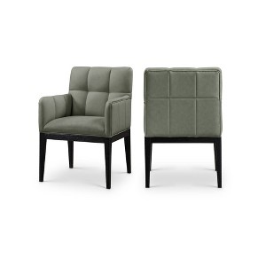 Meridian Furniture,Adrian Vegan Leather Dining Arm Chair, Set of 2 - 1 of 4