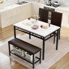 Hooseng 4 Pieces Dining Room Table Set with 2 Chairs and 1 Bench, 4-Person Dining Table Set with MDF Table Top, Metal Frame, and Storage Racks - 2 of 4