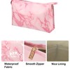 Unique Bargains Makeup Bag Cosmetic Travel Bag Make Up Brush Organizer Bag Marble Makeup Storage Toiletry Bag for Women 9"x3"x6" 1 Pcs - 3 of 4