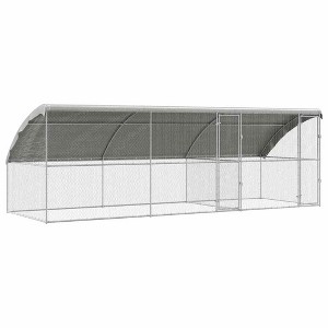 vidaXL Chicken Cage Silver 600 x 200 x 198.5 cm Galvanized steel - 1 of 4