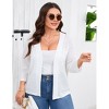 YESFASHION Womens Plus Size Summer Cardigan 3/4 Length Sleeve Sweaters Lightweight Casual Knitted Open Front Cardigans - 2 of 4