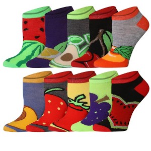 Tipi Toe Womens 10 Pairs Seeding Splash Pattern & Mix Colors For Vibrant Style Low Cut/No Show Socks - 1 of 1