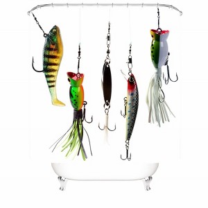 Bait Shower Curtains for Bathroom Waterproof Fabric Bath Curtain Durable Soft Stylish Bathroom Decor 72x72 Inch - 1 of 1