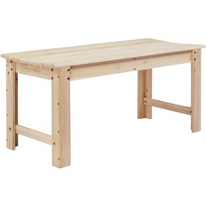 VINGLI Outdoor Wood Bench, 2-Person Outdoor Backless Porch Bench, Weather Resistant Patio Wooden Bench for Garden Entryway Yard - 1 of 4