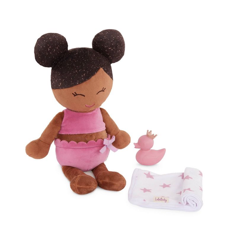 LullaBaby Bath Plush Doll for Real Water Play - Dark-Brown Hair, 1 of 7