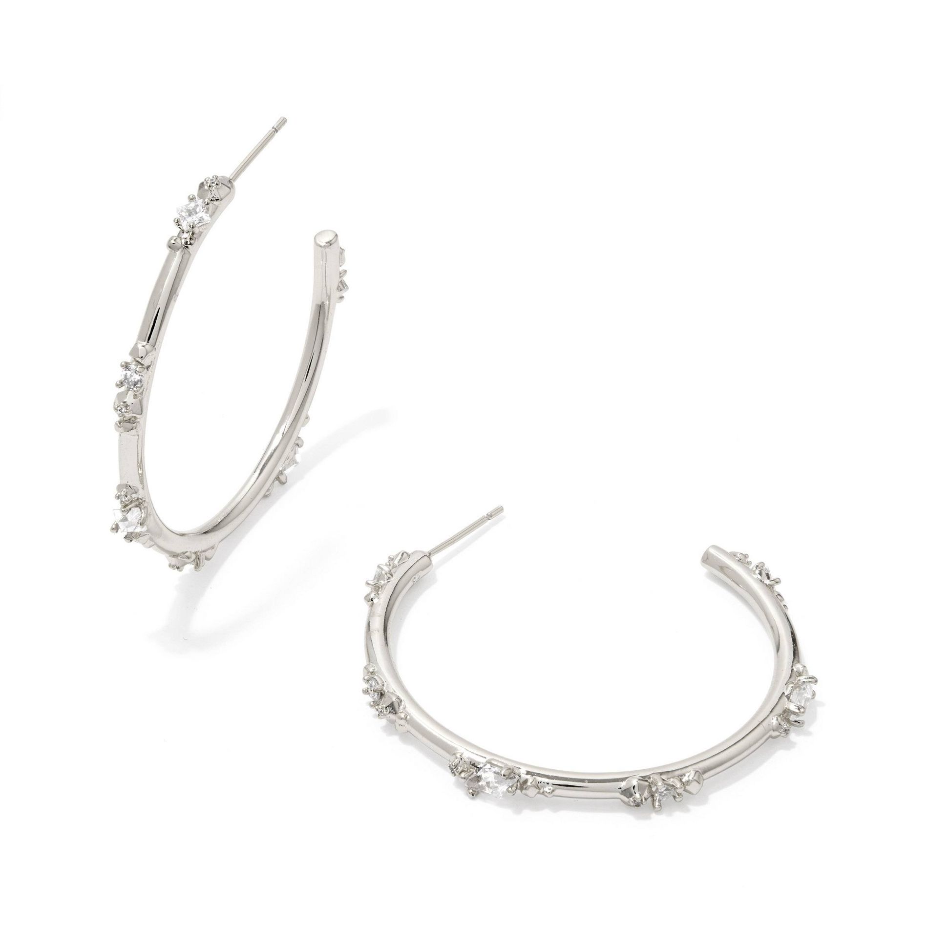 Kendra Scott Meridith Metal Hoop Earrings - Silver