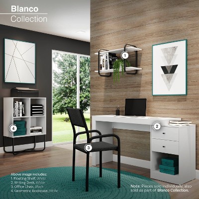 White Expandable Home Office Desk with Drawers and Filing Cabinet