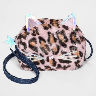 fur leopard bag