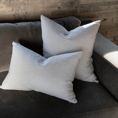 Pebble Heather French Linen Square Throw Pillow 20" x 20"