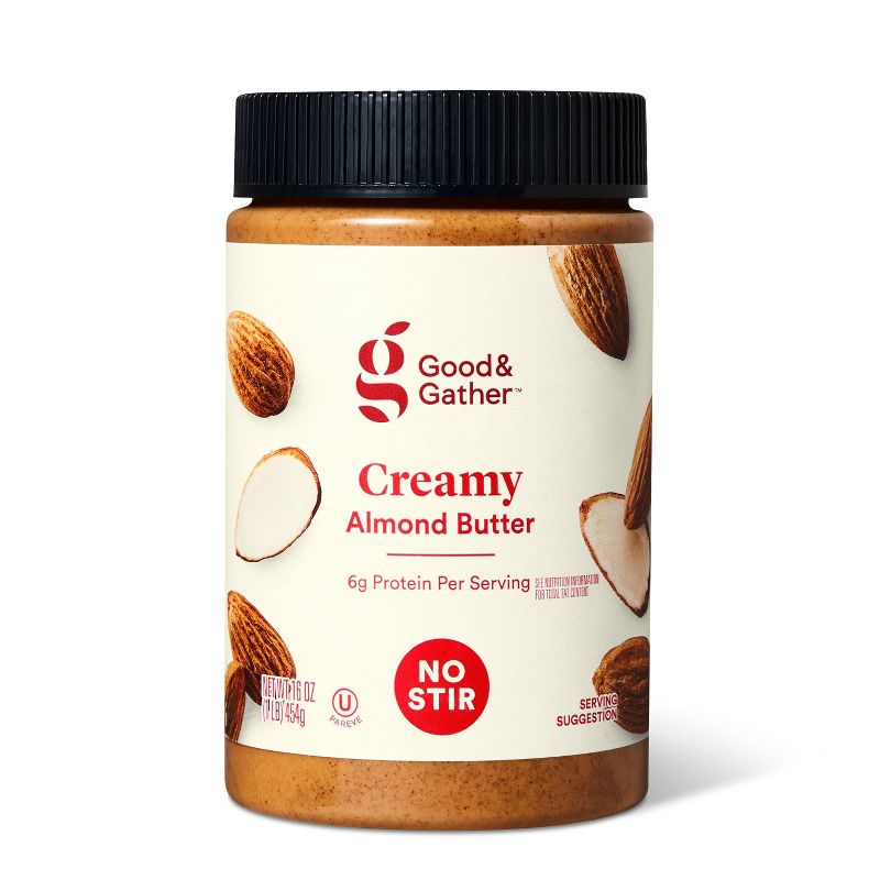 No Stir Creamy Almond Butter 16oz - Good &#38; Gather&#8482;, 1 of 5