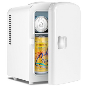 R.W.FLAME Portable Mini Fridge with LED Mirror, Skincare & Cosmetic Cooler for Bedroom, Car, Office, and Dorm, Compact Beauty Refrigerator, White - 1 of 4