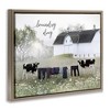 Stupell Industries Laundry Day with Rural Cows Floating Frame Canvas Art - 2 of 4