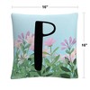 Pink Floral Garden Letter Illustration By Abc 16 X 16 Decorative Throw Pillow by Trademark Fine Art - 4 of 4