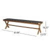 Rustic Acacia Wood Bench with Handwoven Rope Seat and Sturdy X-Frame for Outdoor Spaces -3irtyhousy - 3 of 4