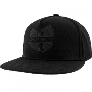 Adult Wu-Tang Black on Black Embroidered Logo Snapback Hat - 1 of 4