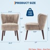 Bedroom Accent Chair Living Room Chair, Armless Lounge Chair w/Wood Legs Upholstered Makeup Vanity Tufted Side Chair Fabric Comfy Sofa Chairs - 2 of 4
