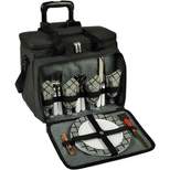 Picnic at Ascot Equipped Picnic Cooler with Service for 4 on Wheels