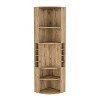 Vynxaria Oban Corner Bar Cabinet with Five Shelves , Eight Bottle Cubbies and Steamware Macadamia - 4 of 4