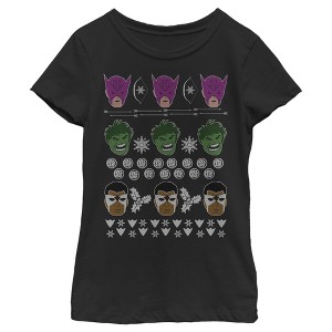 Girl's Marvel Ugly Christmas Avengers T-Shirt - 1 of 3