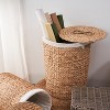 VYNXARIA Round Tall Water Hyacinth Woven Wicker Laundry Hamper with Lid - 2 of 4