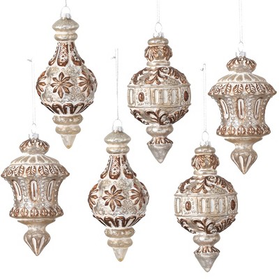 Sullivans Set of 6 Finial Ornament Kit 6"H, 5.5"H & 6"H Brown