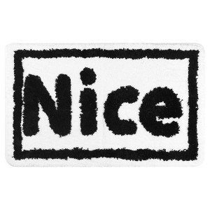 Unique Bargains Plush Letter Pattern Non-slip Soft Absorbent Bath Mat - 1 of 4