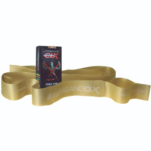 THERABAND CLX Band with Loops, 5 FT, Gold, Max Thickness, 14.2 LBS Resistance, Level 8, Latex Free - image 1 of 4