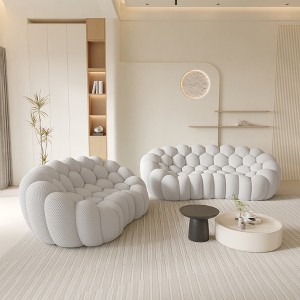 WJSHome Curved Bubble Couch, Comfy Upholstered Sofa,Breathable Mesh Fabric 3D Honeycomb Shape Modern Couches (2 Seater, 3 Seater) - 1 of 4